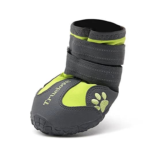 TRUE LOVE Dog Shoes Waterproof Anti-Slip Rain Boots Neon Yellow | Reflective Soft-Shell with Mud Guard (7#) thumbnail 2