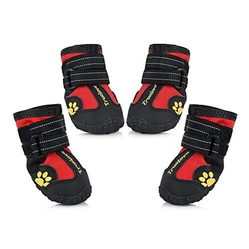 TRUE LOVE Non-Slip Reflective Dog Boots Paw Protect Shoes Red 5# (156 g / 5.5 oz) | Protects Paws from Hot Pavement and Cold Weather thumbnail 2