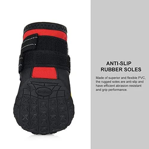 TRUE LOVE Non-Slip Reflective Dog Boots Paw Protect Shoes Red 5# (156 g / 5.5 oz) | Protects Paws from Hot Pavement and Cold Weather thumbnail 3