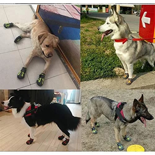 TRUE LOVE Non-Slip Reflective Dog Boots Paw Protect Shoes, Red, Size 6# (4-Pack) thumbnail 5