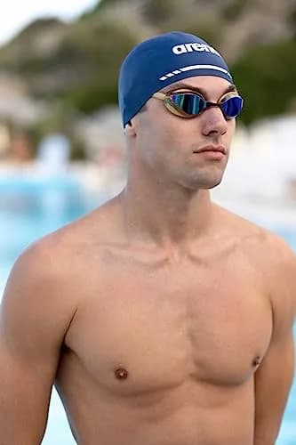 ARENA Unisex Python Racing Swim Goggles for Men and Women Anti-Fog Mirror Lens Max Comfort, Blue Mirror/White | Hydrodynamic Fit thumbnail 6