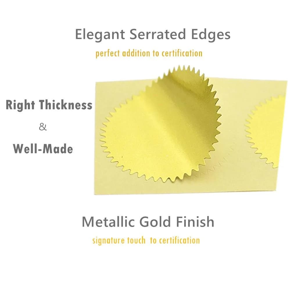 UNIQOOO Silver Embossed Foil Blank Certificate Sealing Stickers - 100 Count (1.75" Diameter) - view 2