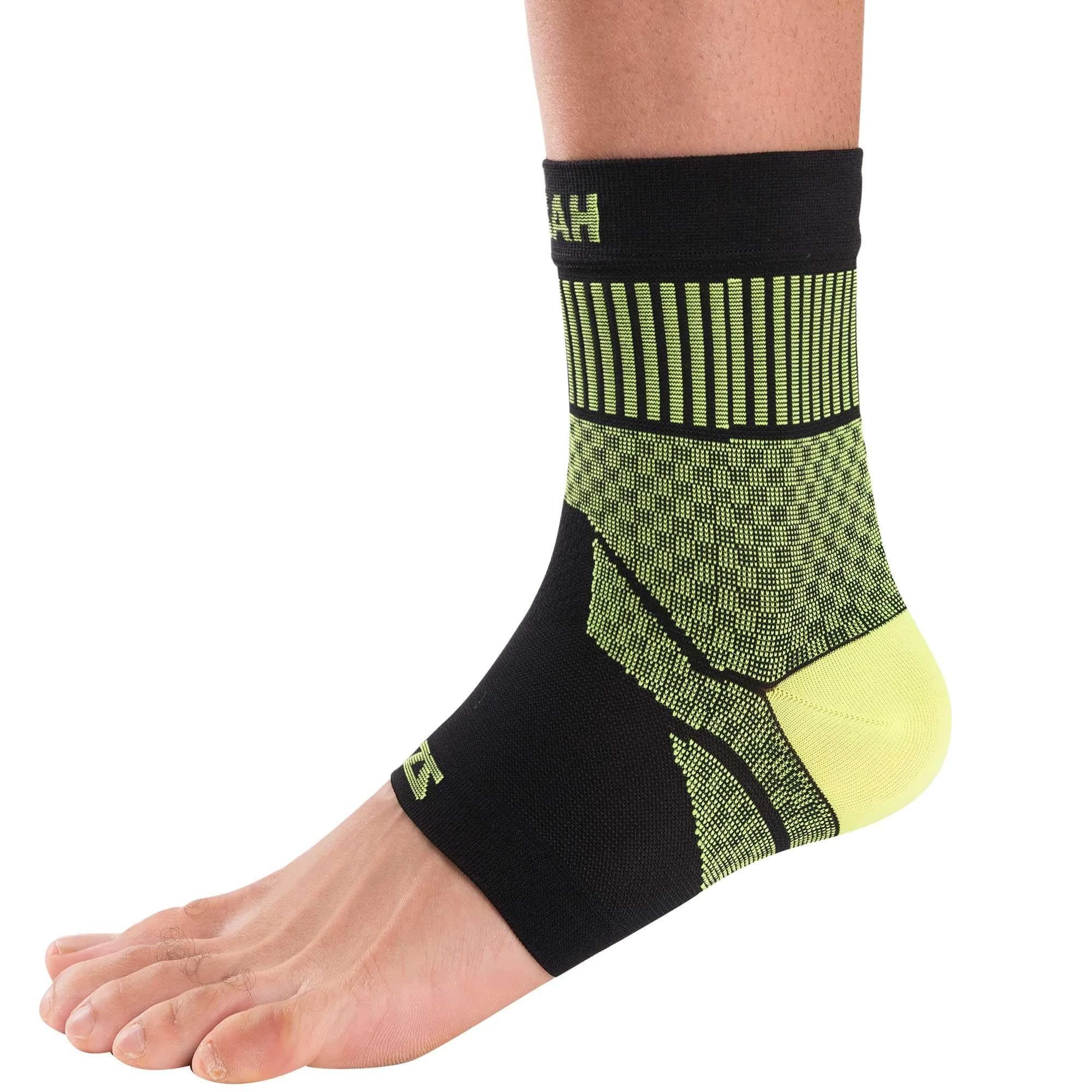Zensah Ankle Support - Compression Ankle Brace for Running, Soccer, Volleyball | Neon Yellow, Medium — Medium