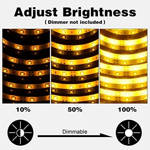 iNextStation 16.4FT 12V LED Light Strip Yellow Waterproof | Bright & Flexible Lighting thumbnail 5