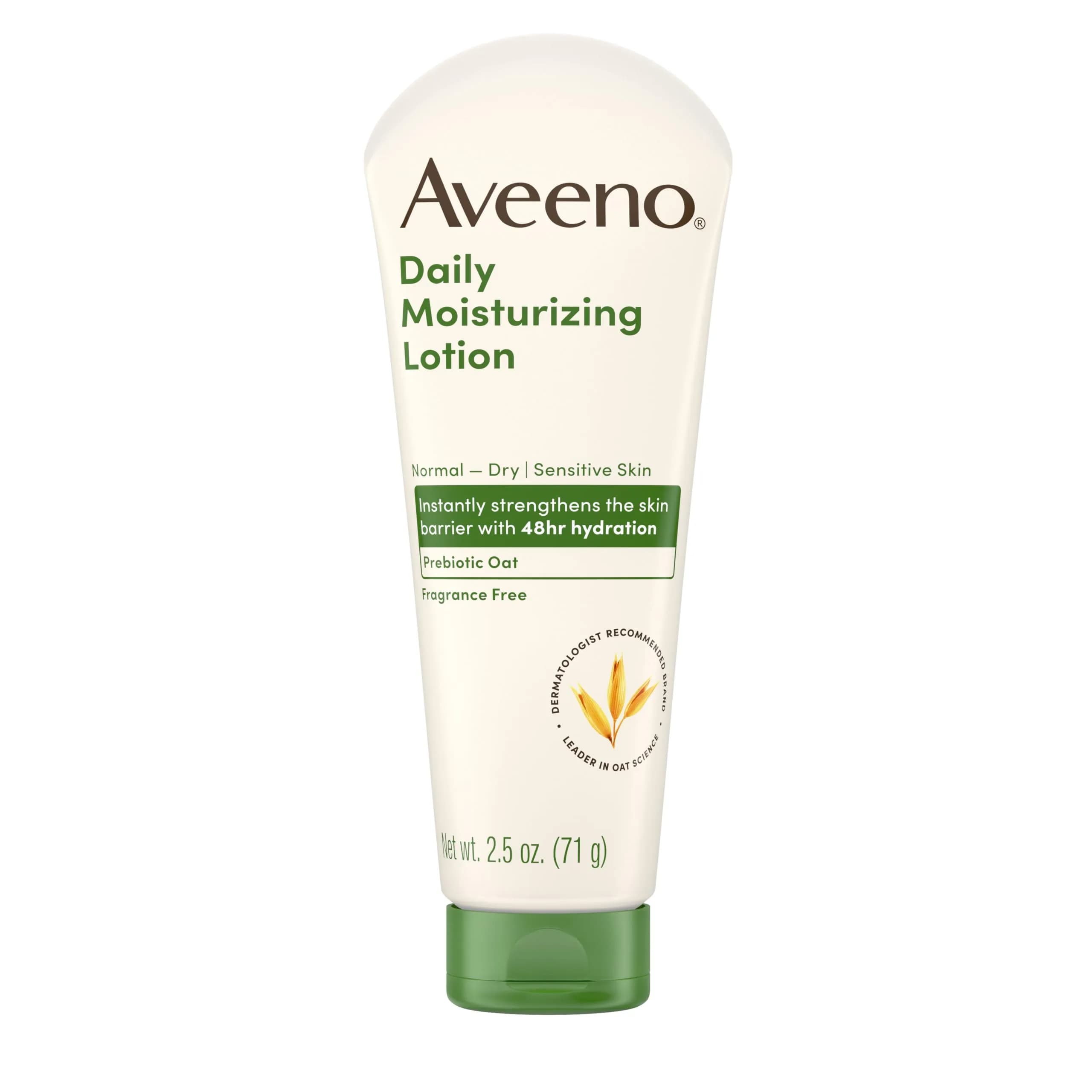 Aveeno Daily Moisturizing Fragrance-Free Travel Size Lotion, 3 Pack (2.5 Fl Oz Each) - main product image