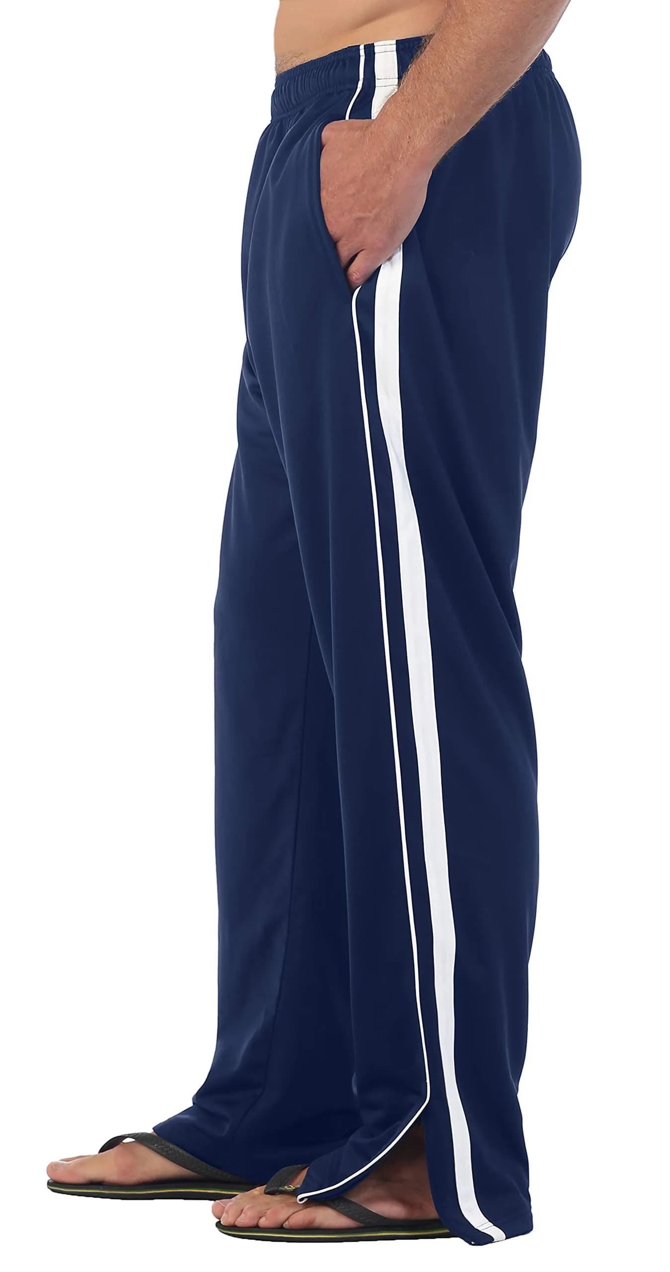 Gioberti Men's Athletic Track Pants, Zip Bottom, Navy, X-Large, 32" Inseam | Versatile Sport & Lounge Wear — Navy