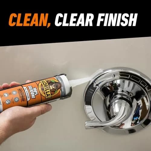 Gorilla 100% Silicone Waterproof Caulk Clear 10 oz (295ml) | ASTM C-920 Class 35 Sealant thumbnail 5