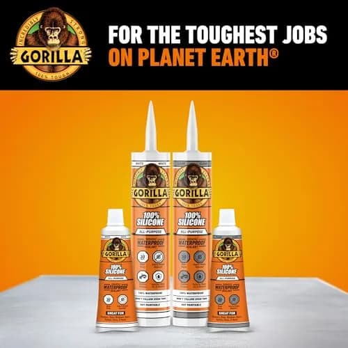 Gorilla 100% Silicone Waterproof Caulk Clear 10 oz (295ml) | ASTM C-920 Class 35 Sealant thumbnail 7