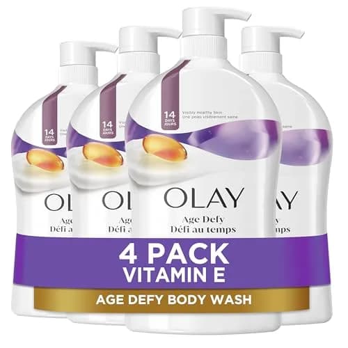 Olay Age Defying Body Wash with Vitamin E, 132 fl oz (33 Fl Oz x 4) | Hydrates for Visibly Healthy Skin thumbnail 1