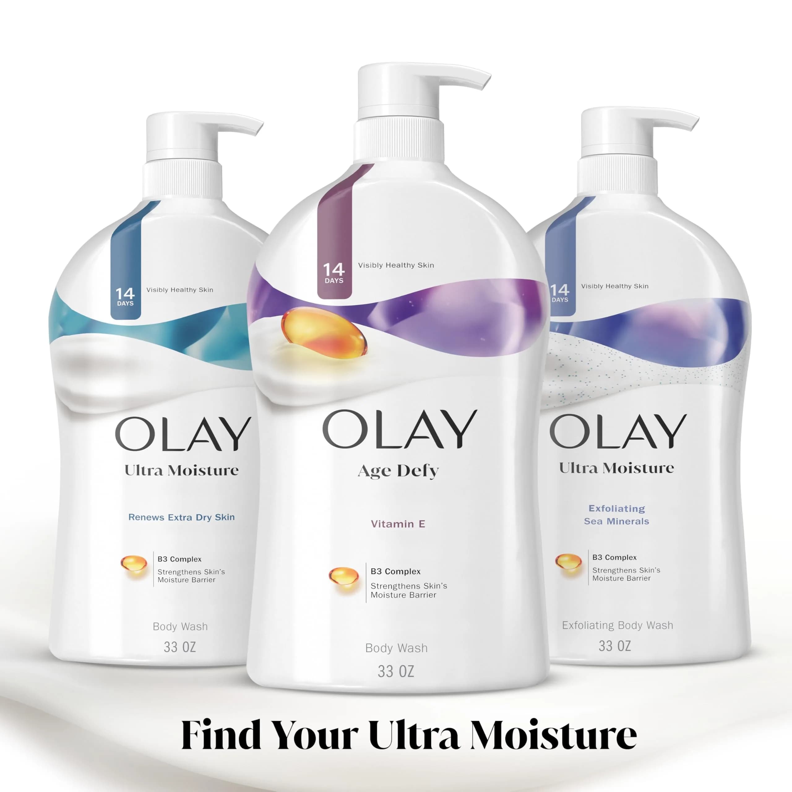 Olay Age Defying Body Wash with Vitamin E, 132 fl oz (33 Fl Oz x 4) | Hydrates for Visibly Healthy Skin - view 7