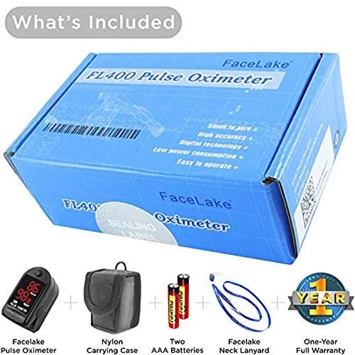 FaceLake FL400 Pulse Oximeter with Carrying Case | Sports & Aviation Use Only, 1 Count, Black thumbnail 4