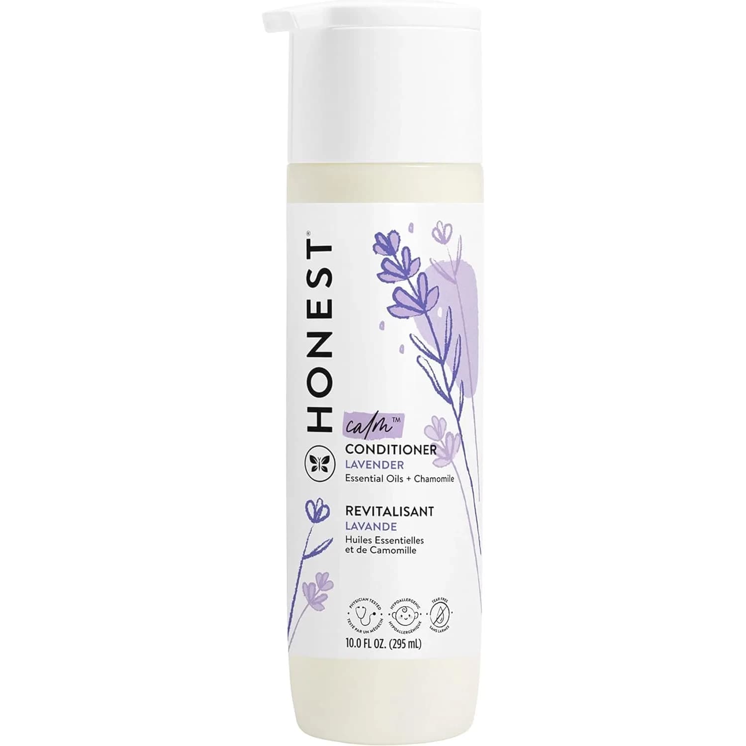 The Honest Company Fragrance-Free Conditioner 295ml (10 fl oz) | Hypoallergenic & Tear-Free for All Hair Types — Lavender / 10 Fl Oz