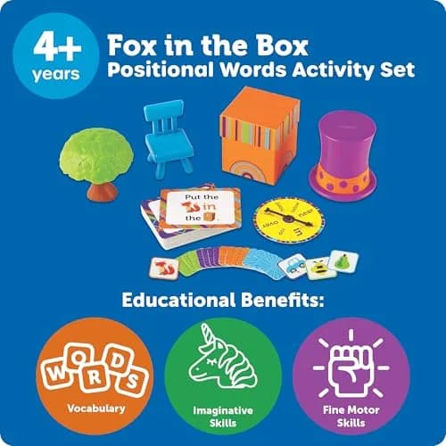 Learning Resources Fox in The Box Positional Words Activity Set | Educational Toy for Kids 48-120 Months thumbnail 6