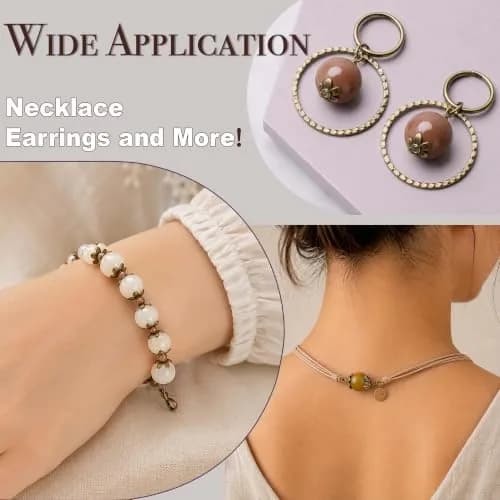 Heather's cf 500pcs Brass Petal Bead Caps for Jewelry Making 6mm | Vintage Tibetan Floral Finish thumbnail 4