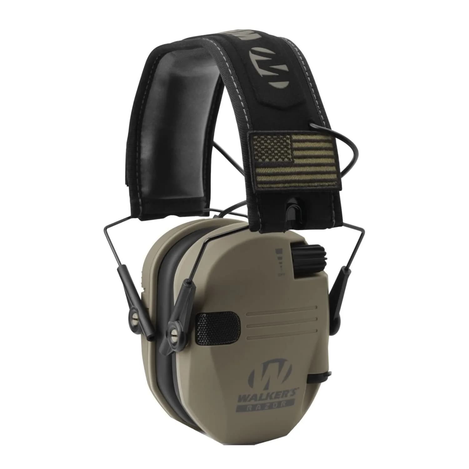 Walker's Razor Slim Electronic Earmuffs (Tan Patriot) 23 dB | Sound Amplification for Shooting