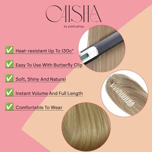 CAISHA 28" Synthetic Hair Piece Ponytail Ombré Brown Blond H118 | Heat-Resistant & Washable thumbnail 3