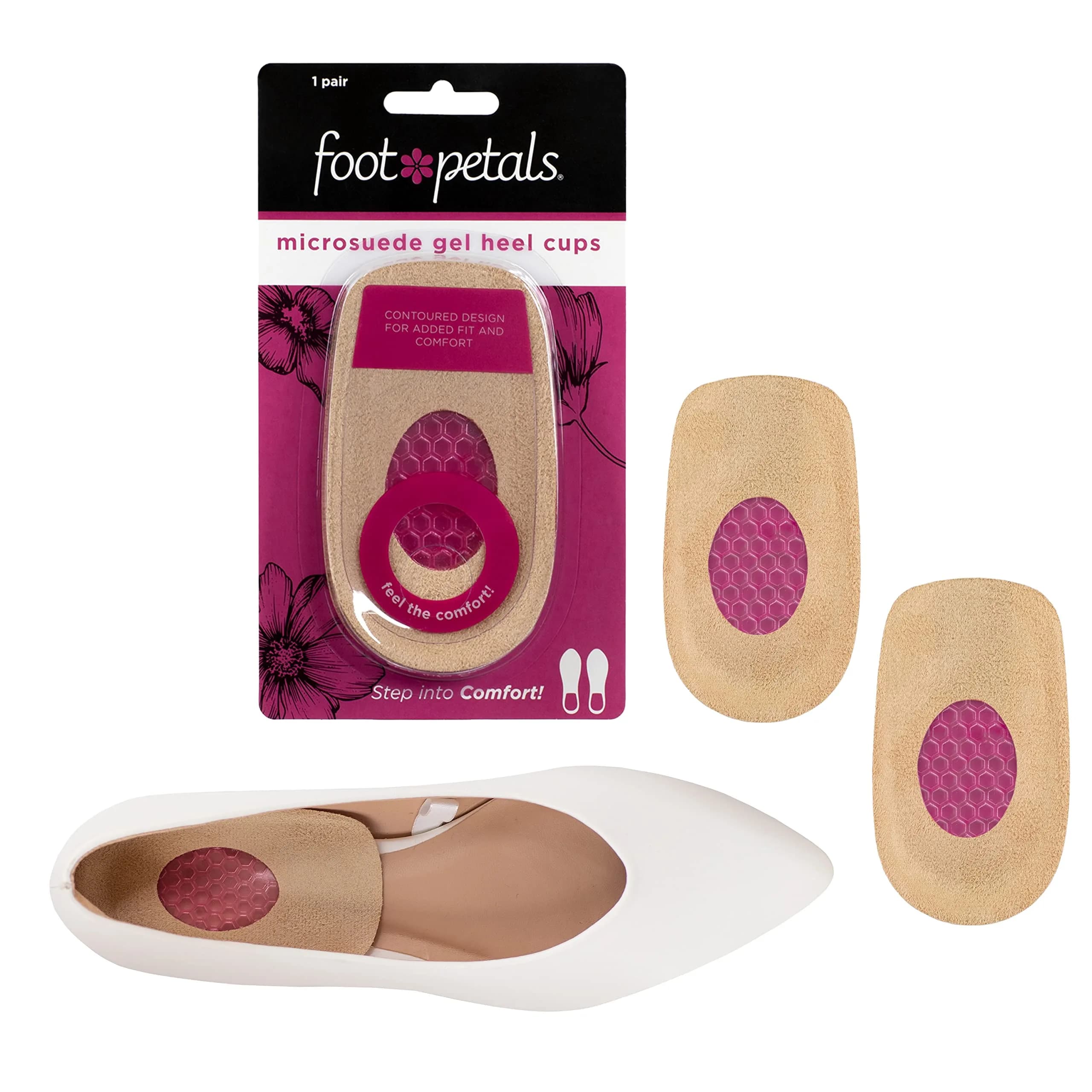 Foot Petals Heel Cups | Prevent Cracked Heels & Stabilize Heels in Women's Shoes — Tan