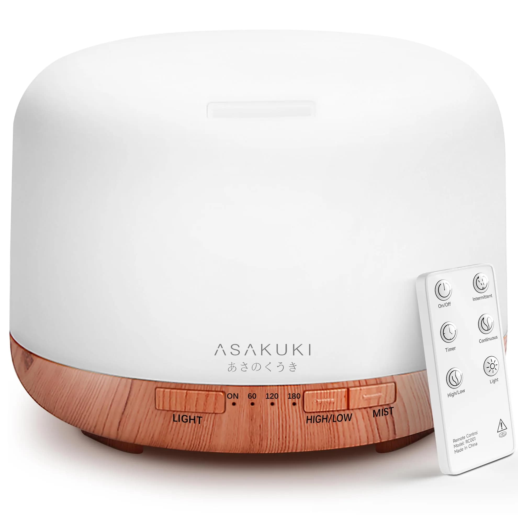 ASAKUKI 500ML Essential Oil Diffuser for Home | 150ml (5oz) Capacity, 10W, 18-Hour Runtime — A-yellow