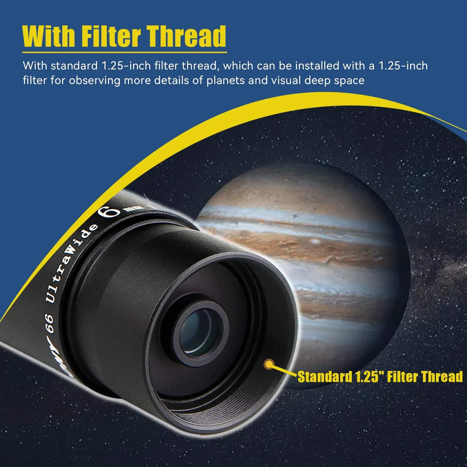 SVBONY 66 Degree Ultra Wide Angle Telescope Eyepiece Set 1.25 inch | 6mm, 9mm, 15mm, 20mm Focal Lengths, Fully Multi Coated Optics - view 5