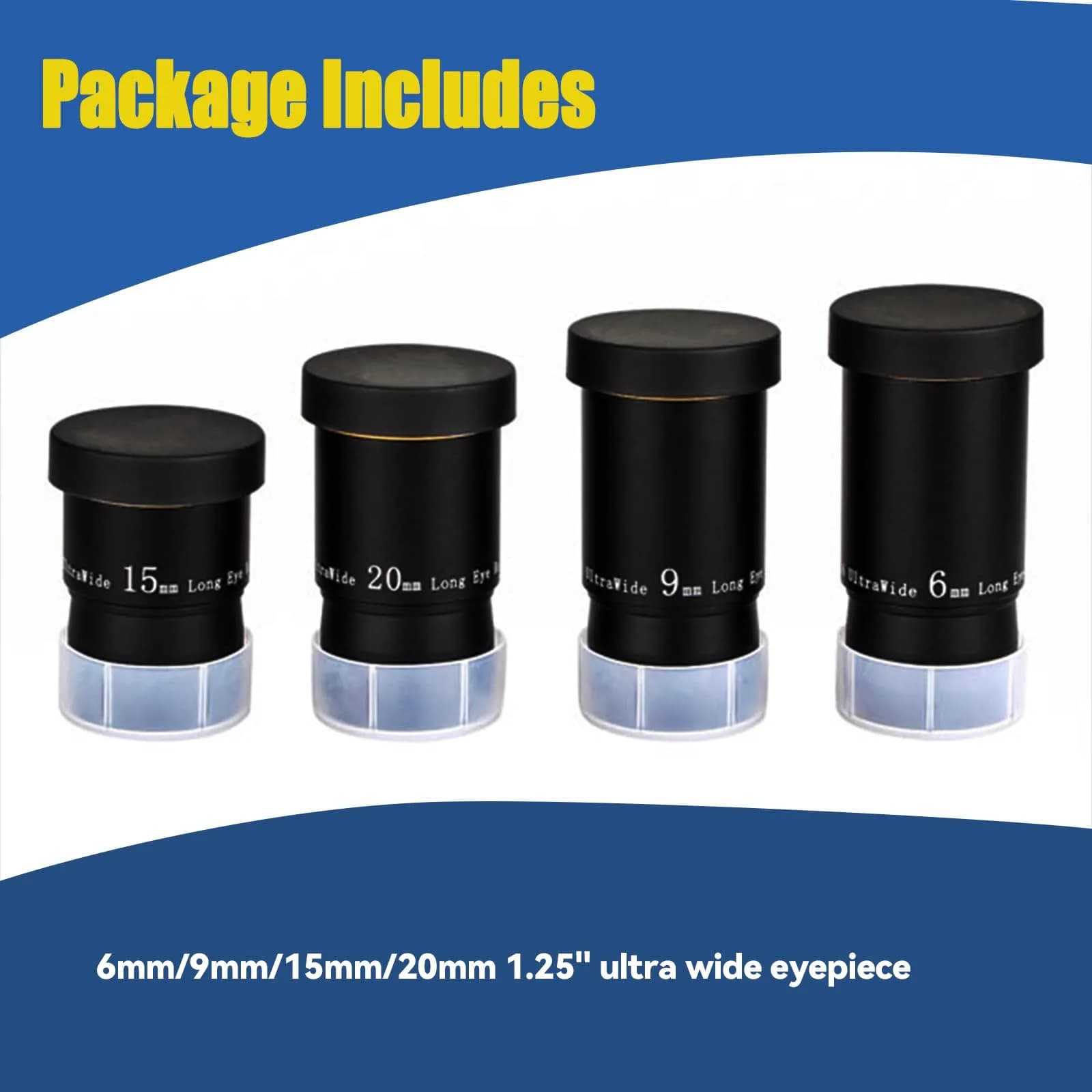 SVBONY 66 Degree Ultra Wide Angle Telescope Eyepiece Set 1.25 inch | 6mm, 9mm, 15mm, 20mm Focal Lengths, Fully Multi Coated Optics - view 7