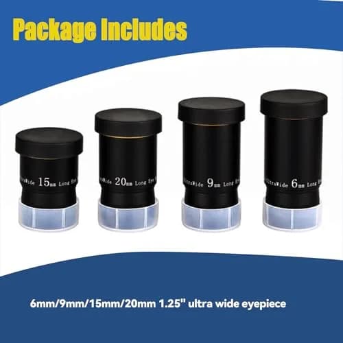 SVBONY 66 Degree Ultra Wide Angle Telescope Eyepiece Set 1.25 inch | 6mm, 9mm, 15mm, 20mm Focal Lengths, Fully Multi Coated Optics thumbnail 7