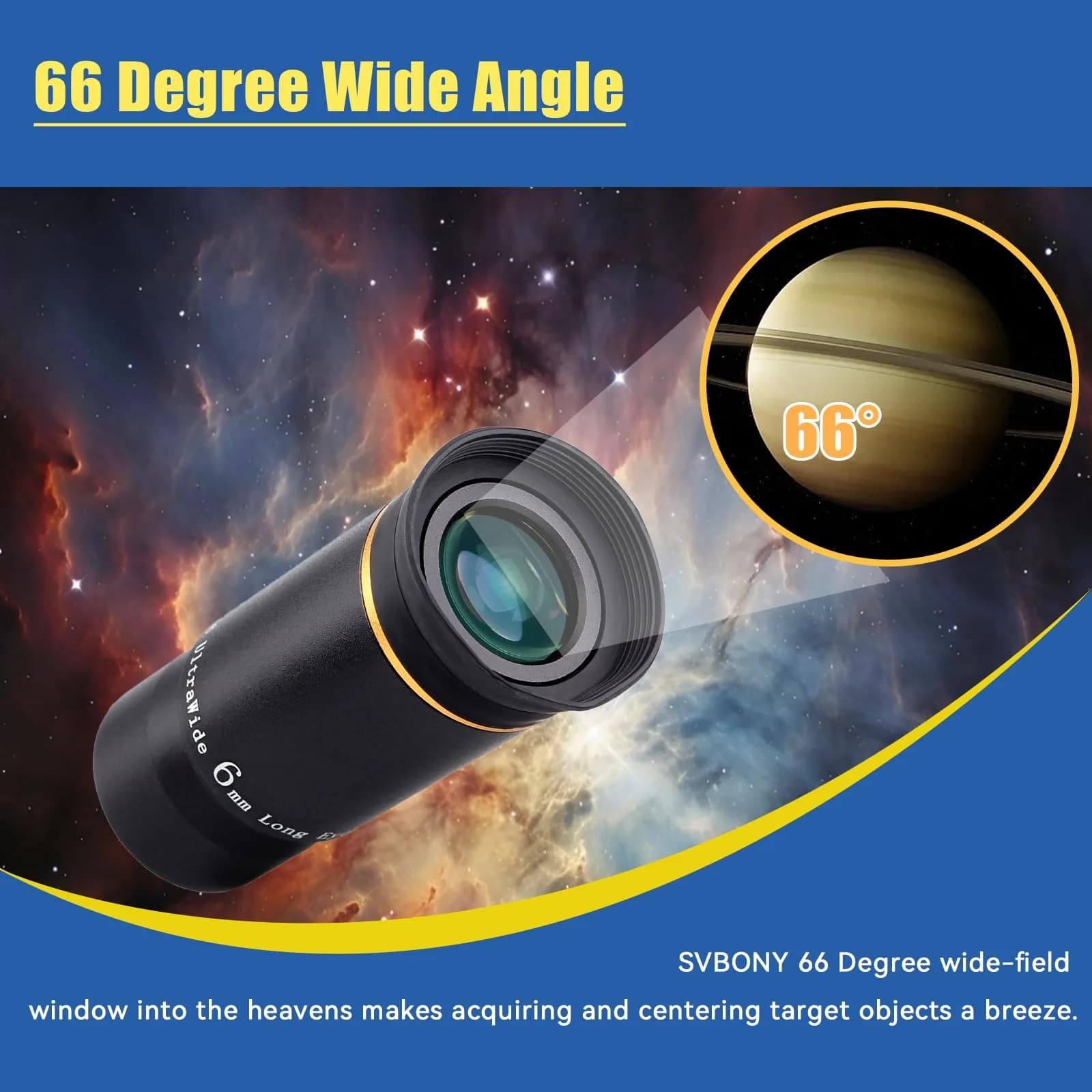 SVBONY 66 Degree Ultra Wide Angle Telescope Eyepiece Set 1.25 inch | 6mm, 9mm, 15mm, 20mm Focal Lengths, Fully Multi Coated Optics - view 3