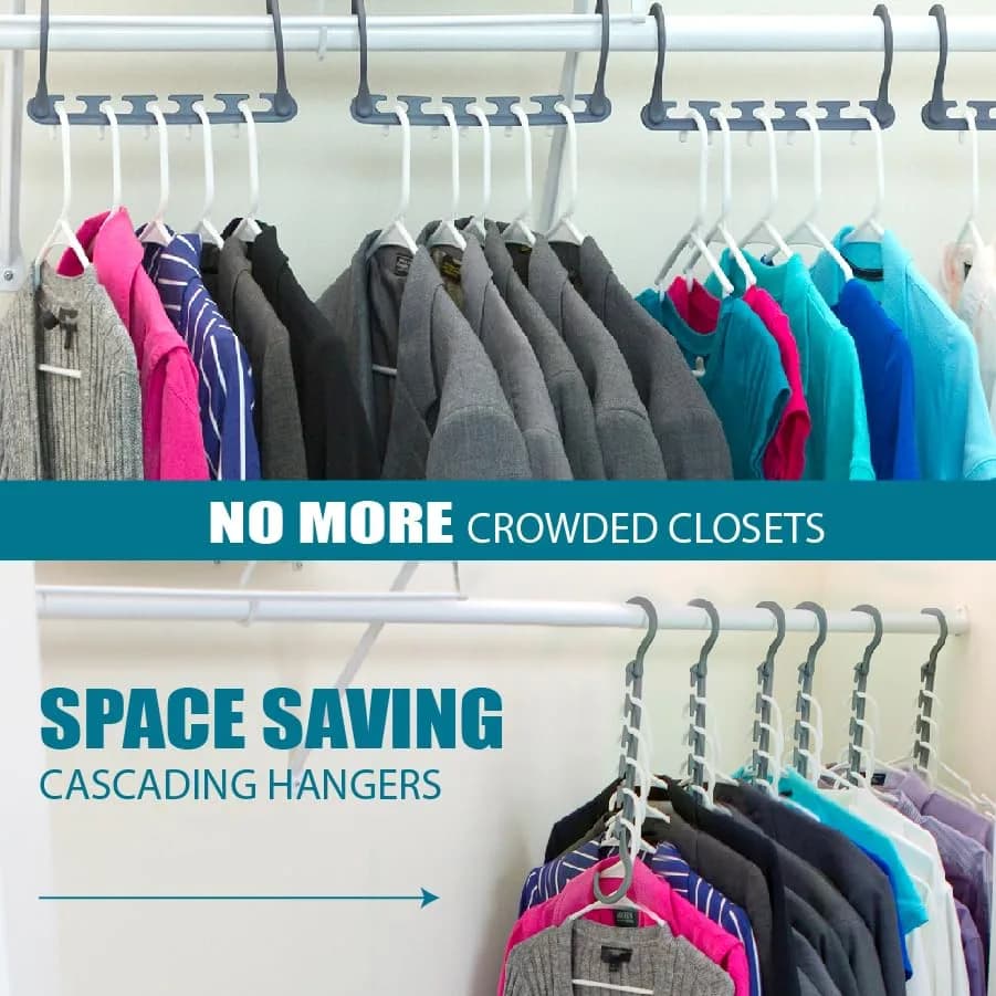 Wonder Hanger Max Space Saving Closet Hangers, 10-Pack, 360° Swivel, Grey | Heavy-Duty, Neat & Wrinkle-Free Organization thumbnail 9