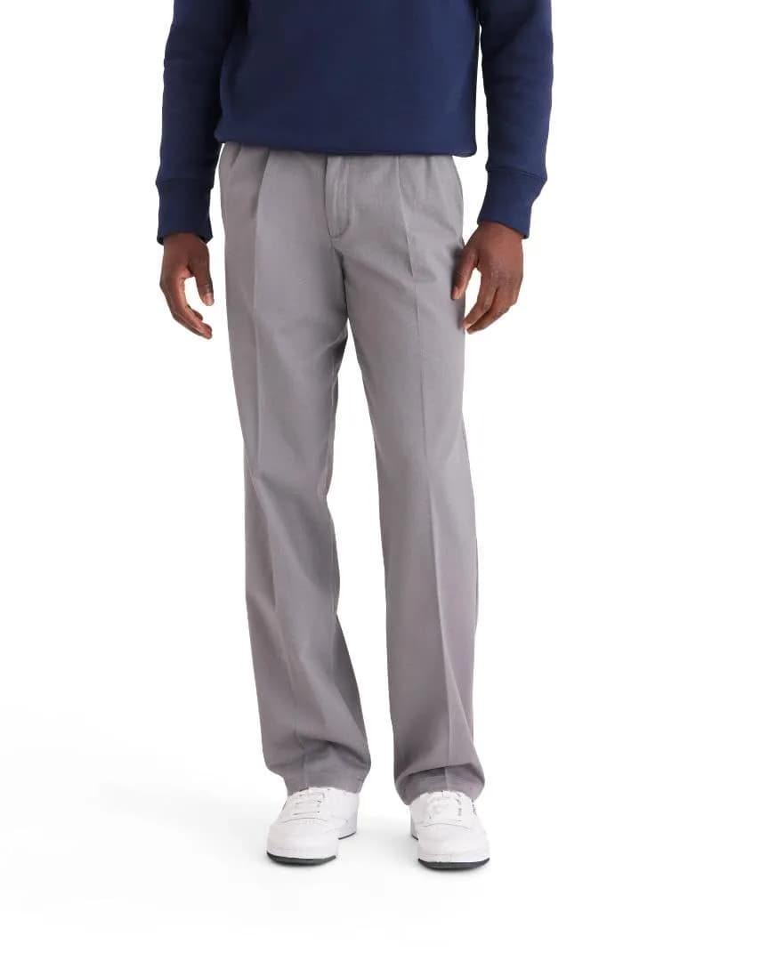 Dockers Men's Classic Fit Easy Khaki Pants-Pleated (Standard and Big & Tall), Burma Grey, 36W x 29L - main product image