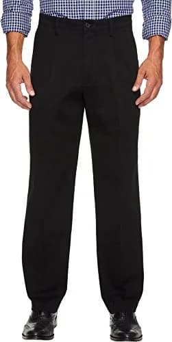 Dockers Classic Fit Khaki Pants - Pleated, Black, 36W x 32L | Stretch & Wrinkle-Free Comfort thumbnail 1