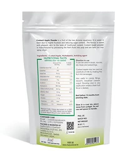 Holy Natural Custard Apple Powder 100 g (3.52 Oz) | Organic Fruit Powder for Baking & Desserts thumbnail 2