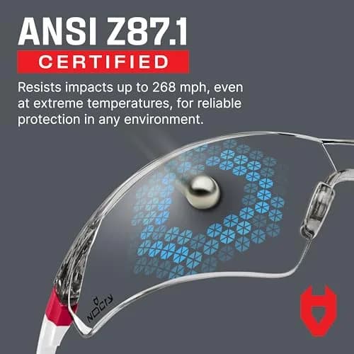 NoCry Clear Safety Glasses for Women with Adjustable Frames & UV Protection | Anti-Fog, Scratch-Resistant, ANSI Z87.1 Rated (1 Pair) thumbnail 5