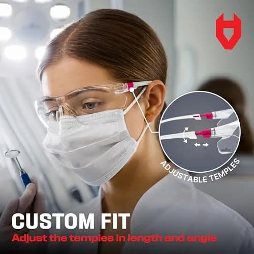 NoCry Clear Safety Glasses for Women with Adjustable Frames & UV Protection | Anti-Fog, Scratch-Resistant, ANSI Z87.1 Rated (1 Pair) thumbnail 6