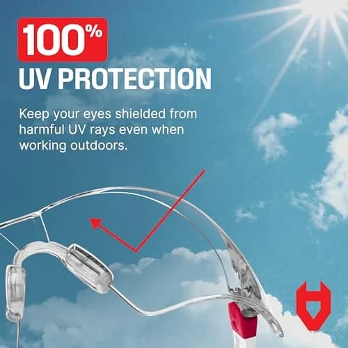 NoCry Clear Safety Glasses for Women with Adjustable Frames & UV Protection | Anti-Fog, Scratch-Resistant, ANSI Z87.1 Rated (1 Pair) thumbnail 8