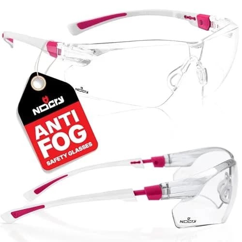 NoCry Clear Safety Glasses for Women with Adjustable Frames & UV Protection | Anti-Fog, Scratch-Resistant, ANSI Z87.1 Rated (1 Pair) - main product image