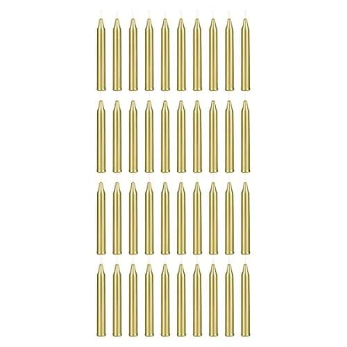 Mega Candles Mini Taper Spell Candles 40 Count | Unscented Gold Mini Tapers for Rituals & Decor thumbnail 1