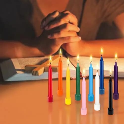Mega Candles Mini Taper Spell Candles 40 Count | Unscented Gold Mini Tapers for Rituals & Decor thumbnail 4
