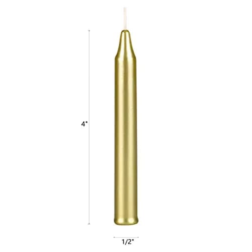 Mega Candles Mini Taper Spell Candles 40 Count | Unscented Gold Mini Tapers for Rituals & Decor thumbnail 2