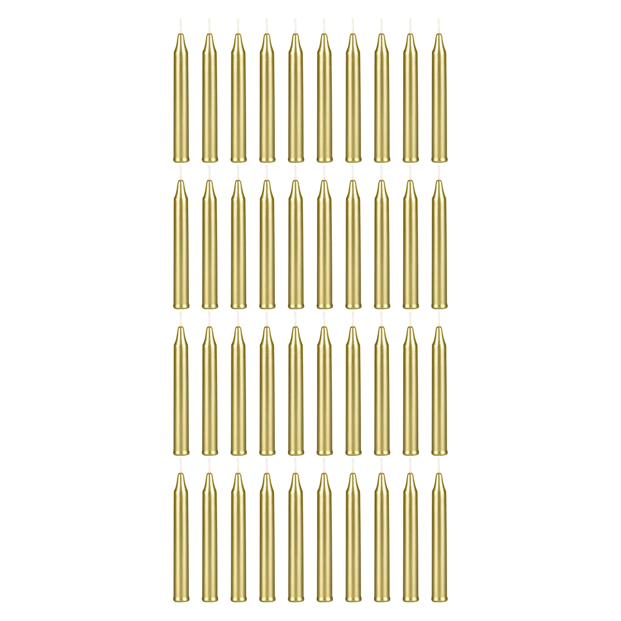 Mega Candles Mini Taper Spell Candles 40 Count | Unscented Gold Mini Tapers for Rituals & Decor - main product image