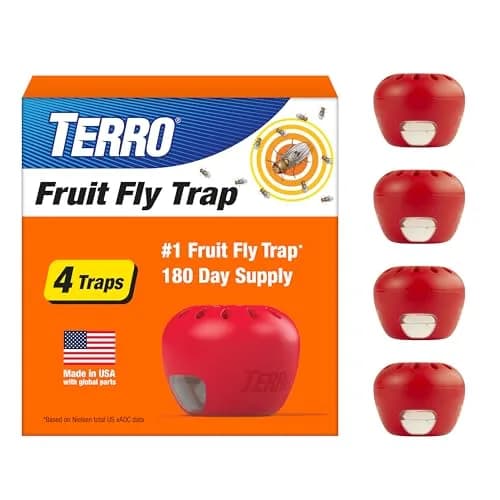 Terro Fruit Fly Trap 4-Pack | 180 Days Lure Supply, Food-Based thumbnail 1
