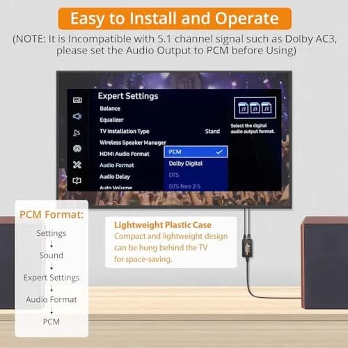 Neoteck 192kHz DAC Converter 47g (1.66 oz) | Converts Optical to RCA for Clearer Audio thumbnail 5