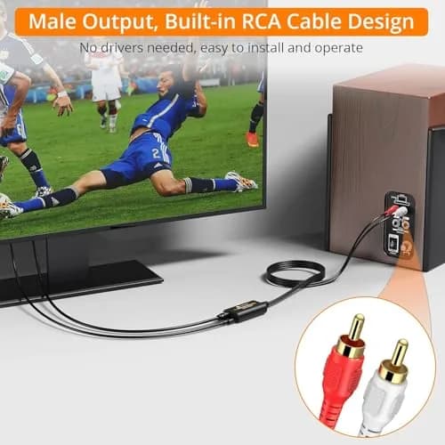 Neoteck 192kHz DAC Converter 47g (1.66 oz) | Converts Optical to RCA for Clearer Audio thumbnail 6
