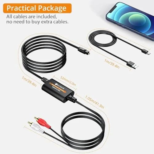 Neoteck 192kHz DAC Converter 47g (1.66 oz) | Converts Optical to RCA for Clearer Audio thumbnail 7