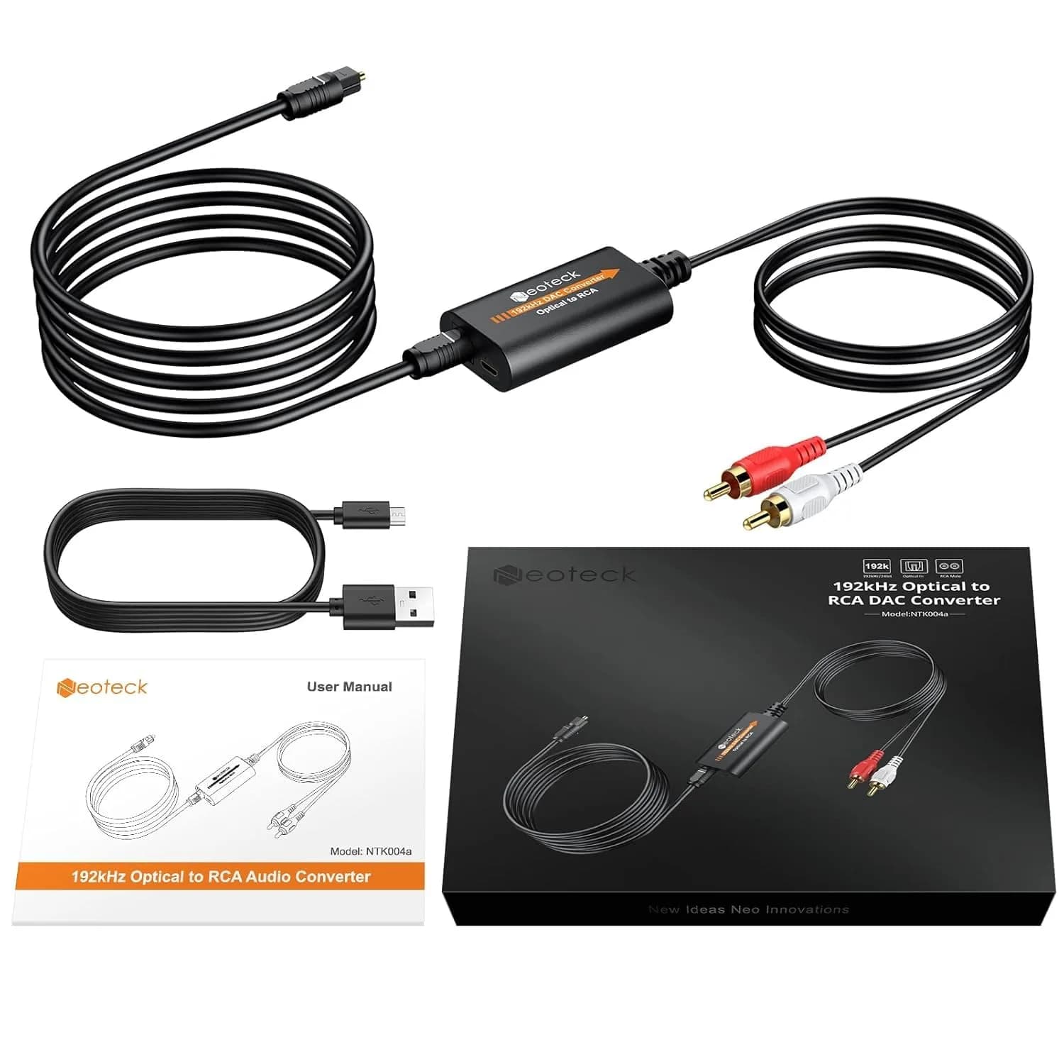 Neoteck 192kHz DAC Converter 47g (1.66 oz) | Converts Optical to RCA for Clearer Audio - view 8