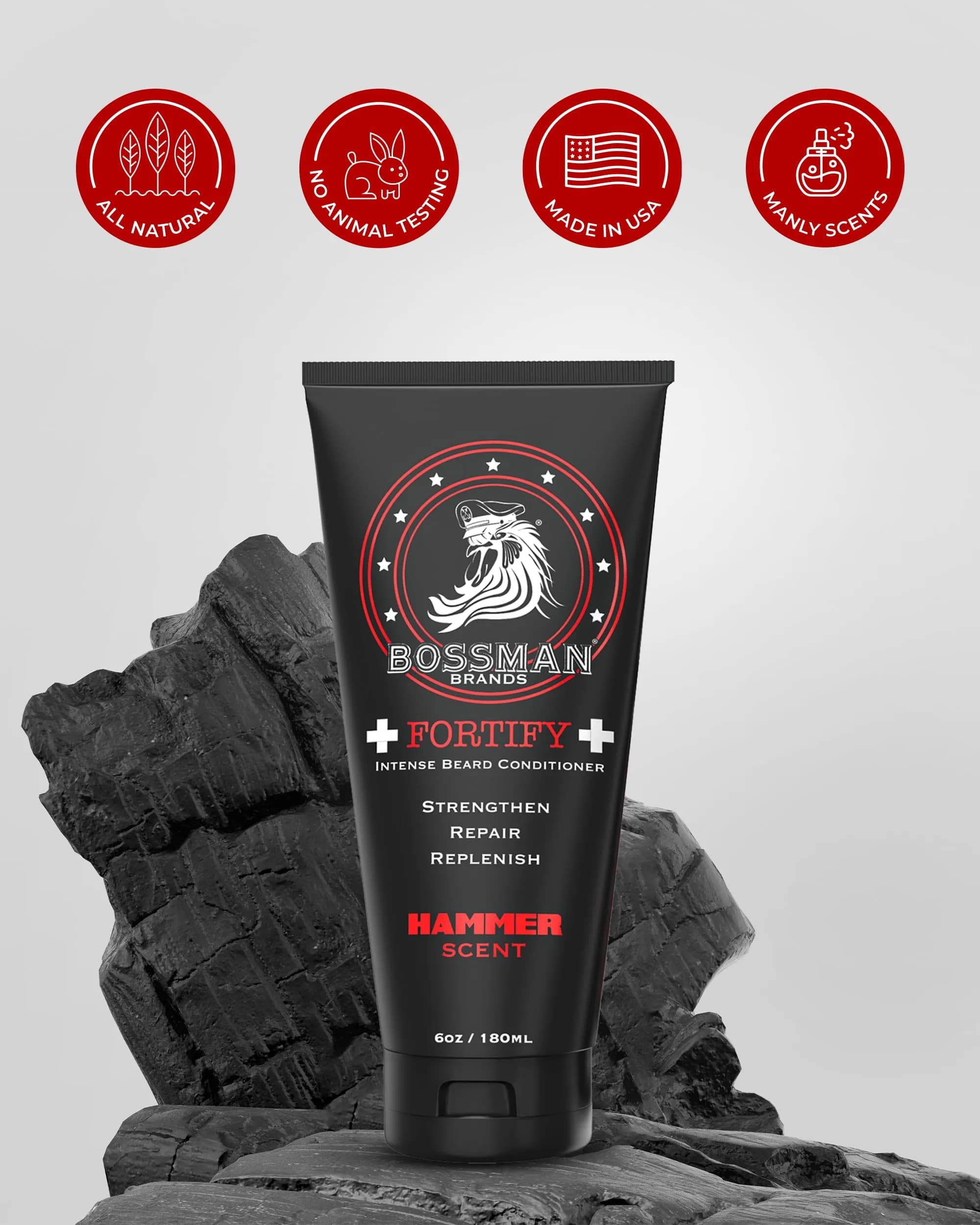 Bossman Fortify Intense Beard Conditioner Hammer 118ml (4 Fl Oz) | Strengthens, Thickens, Moisturizes - view 6
