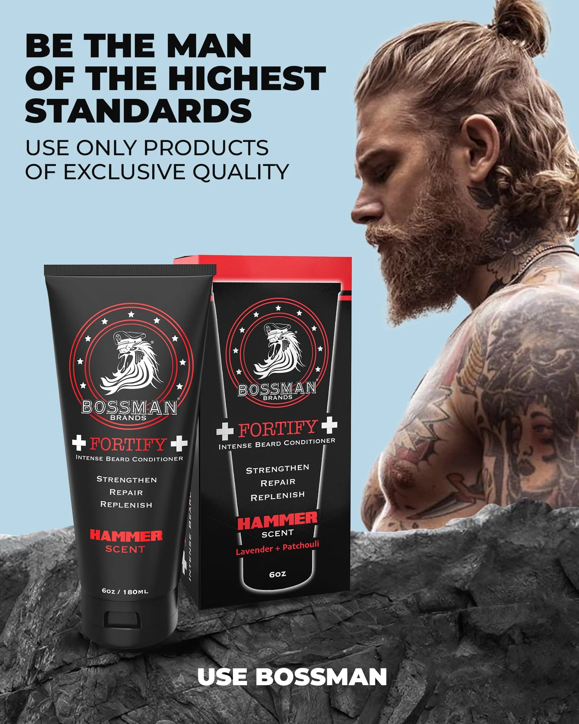 Bossman Fortify Intense Beard Conditioner Hammer 118ml (4 Fl Oz) | Strengthens, Thickens, Moisturizes - view 8