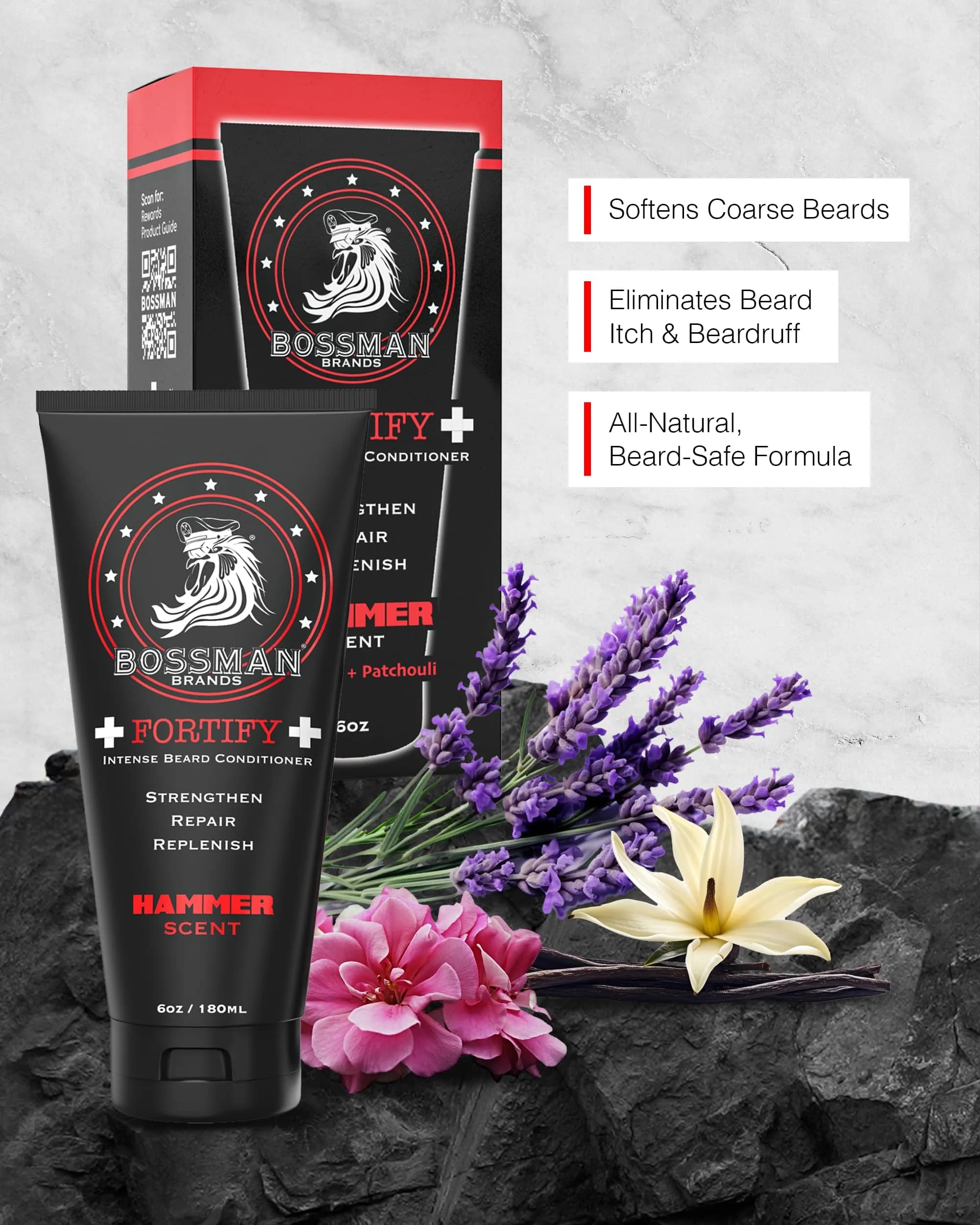 Bossman Fortify Intense Beard Conditioner Hammer 118ml (4 Fl Oz) | Strengthens, Thickens, Moisturizes - view 2