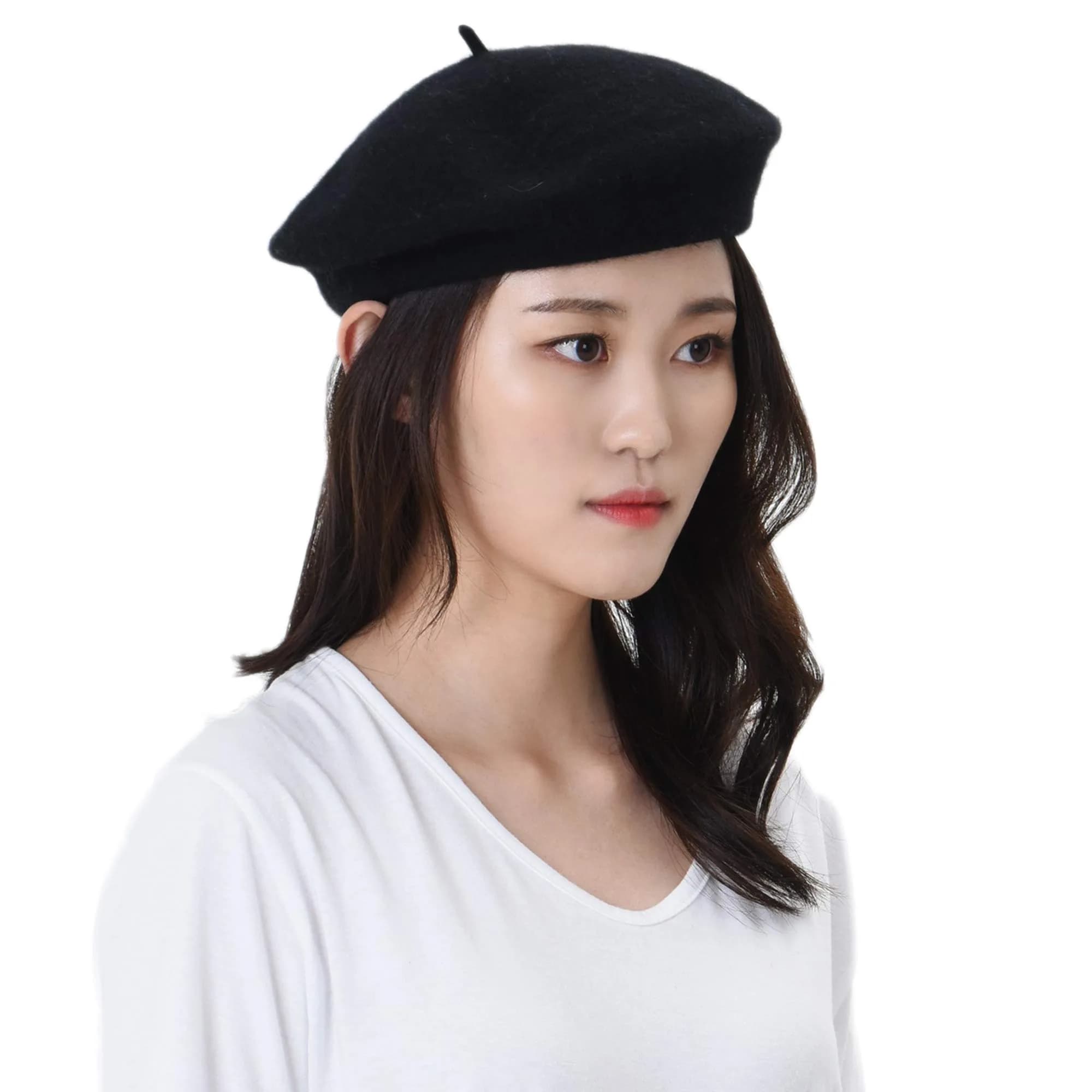 WITHMOONS Wool Beret Hat Warm Winter French Style | Classic French Look for Women