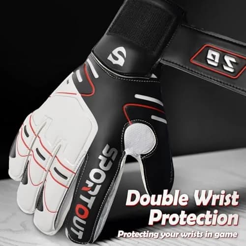 Sportout Goalkeeper Gloves Size 7 Black | Strong Grip & Finger Protection thumbnail 5