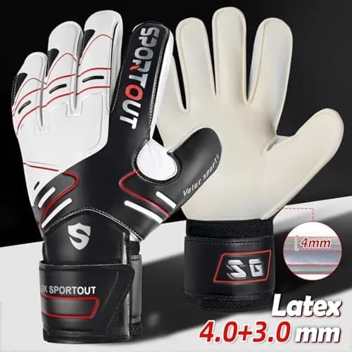 Sportout Goalkeeper Gloves Size 7 Black | Strong Grip & Finger Protection thumbnail 2