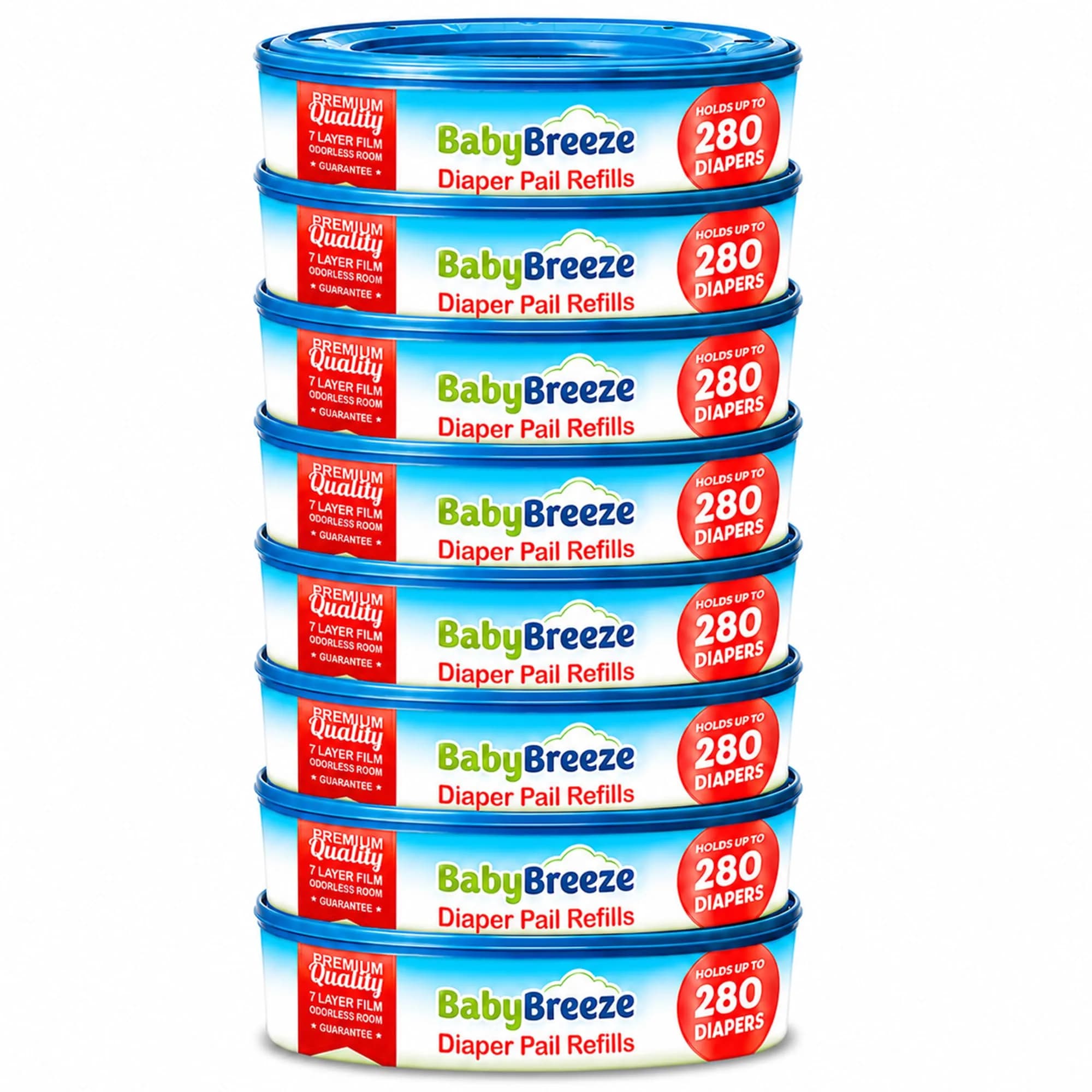 BabyBreeze Diaper Pail Refill Bags Compatible with Playtex Diaper Genie Pails Odor Absorbing 280 Count | Reliable Odor Containment — Dark Grey-Brown